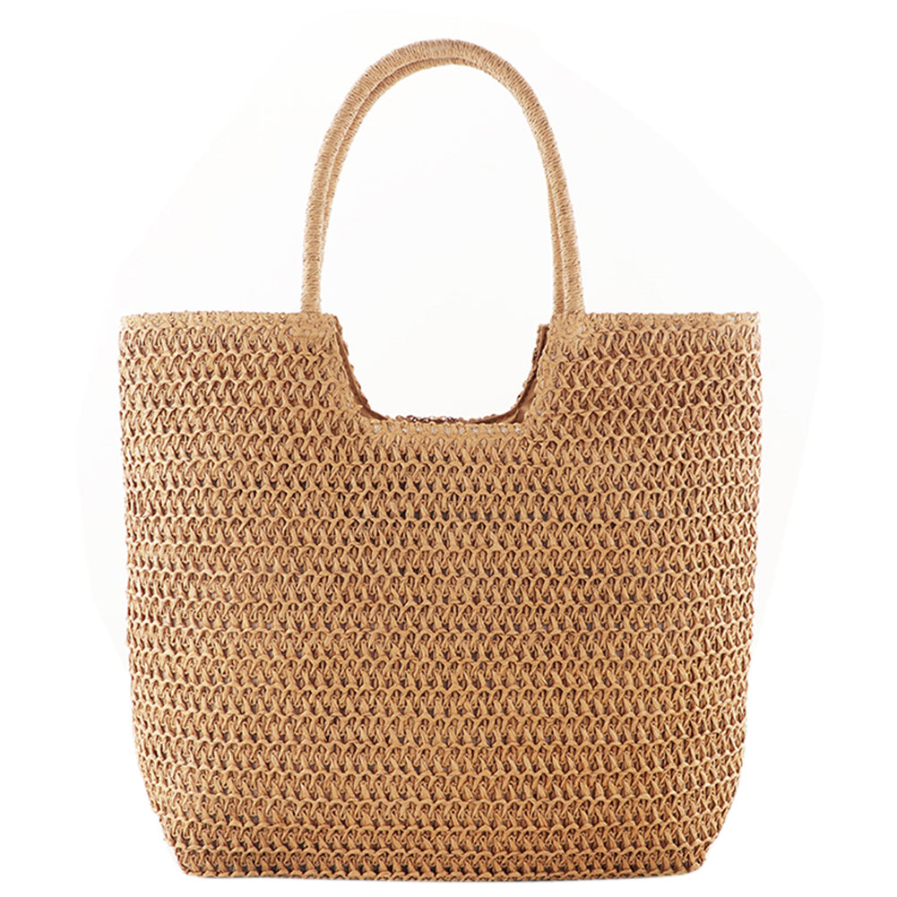 Machine-woven One-color Woven Bag Fashion Shoulder