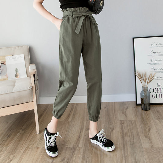 Loose cropped harem pants