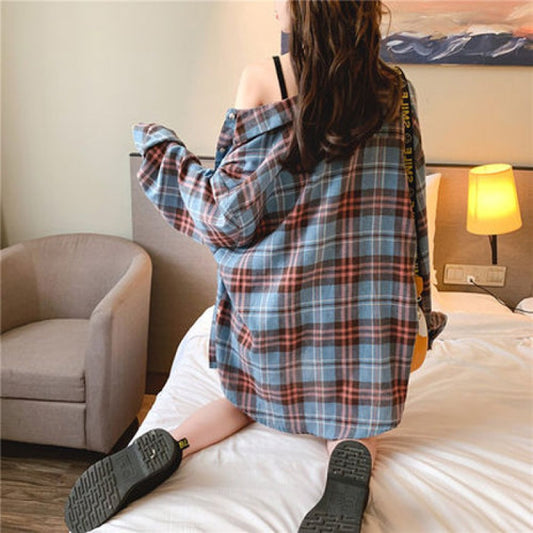 Spring New Plaid Shirt Women