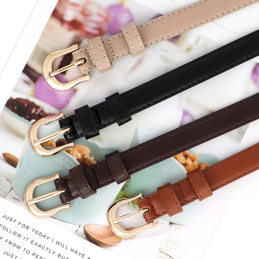 Suit Fashion Thin Belt Women's Black Jeans Strap