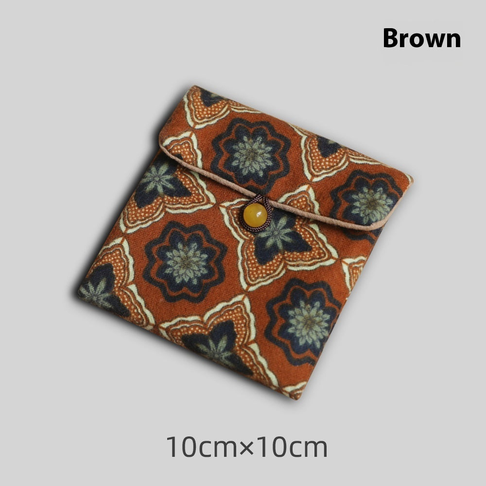 Cotton Bag Walnut Buddha Bead Storage