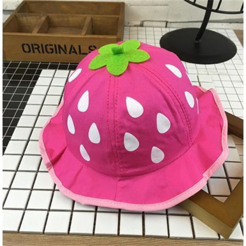 Strawberry Thin Sunhat Princess Girl Sunshade Basin Hat