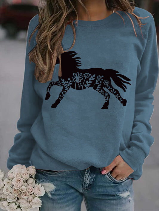 European And American Round Neck Jacket Long Sleeve Printing