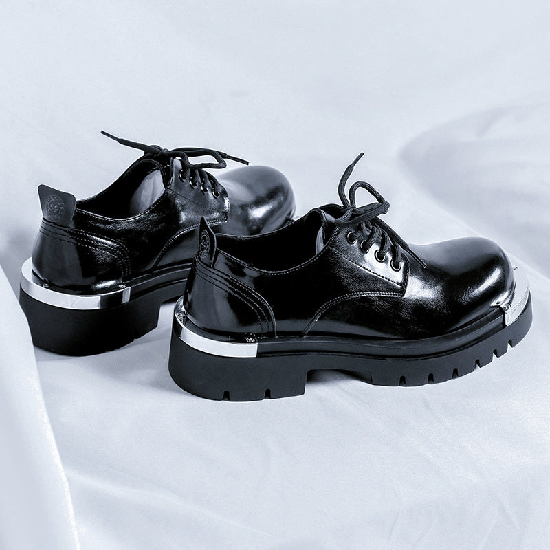 Fashionable Thick-Soled Height-Boosting Men's Leather Shoes
