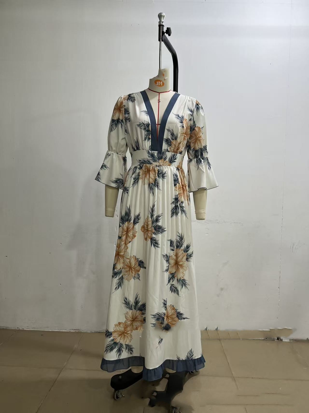 Printed Dress With A Flared Hem For Women