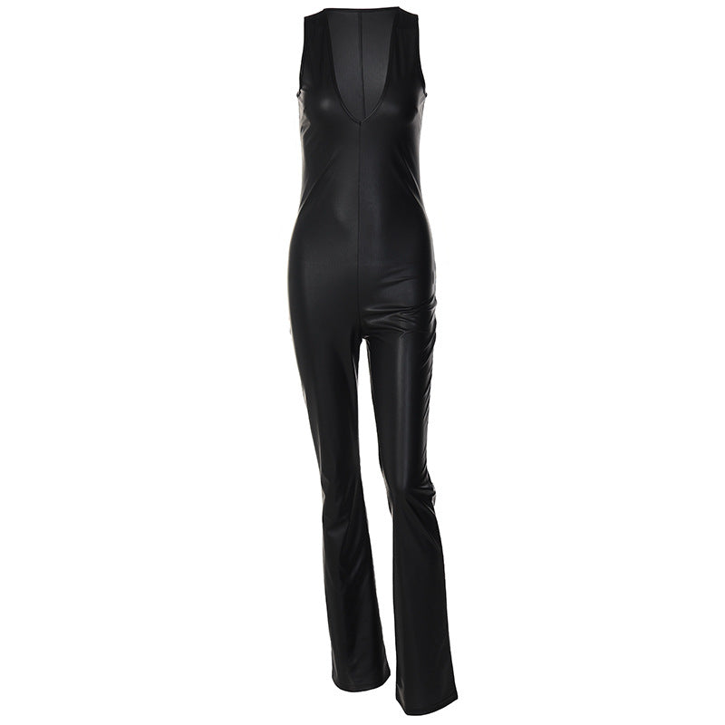 European And American Sleeveless Slim Jumpsuit Women