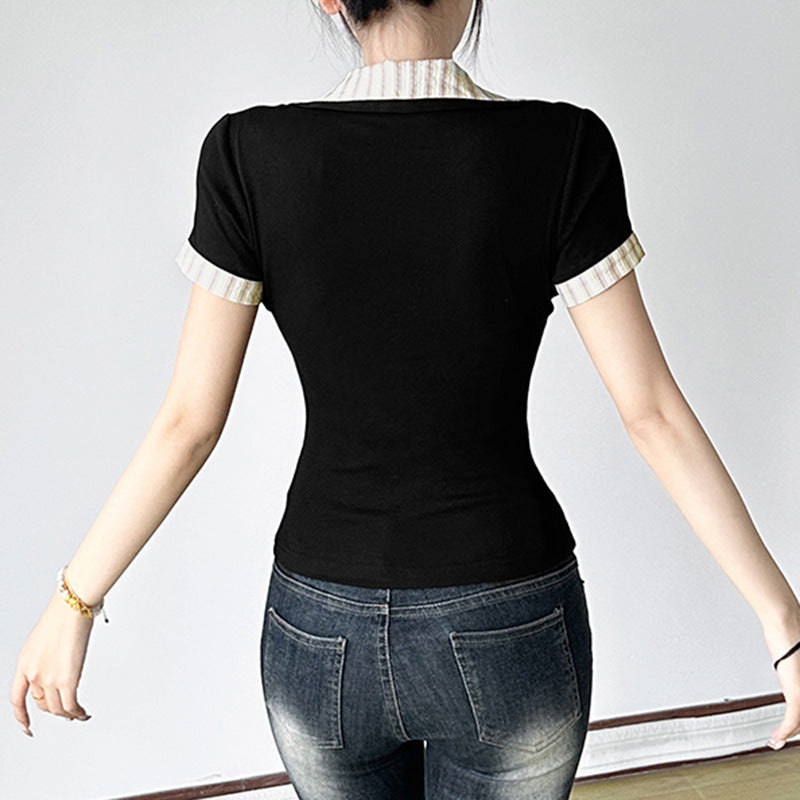 Stylish And Minimalist Womens Short Sleeve Top