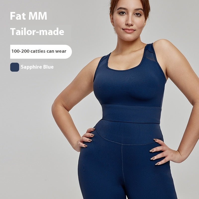 Chubby Plus Size Women's Clothing Yoga Clothes Mesh Breathable Fat Sister Slimming Top