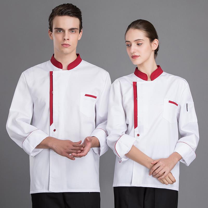 Chef Long Sleeve Coveralls With Dark Buttons