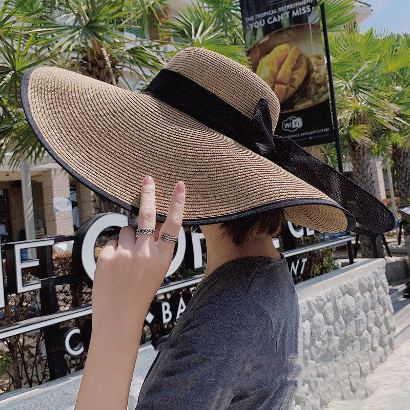 European And American Women's Large Brim Sun Protection Straw Hat