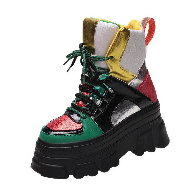 Contrasting Vintage Martin High-top Platform Cotton Boots