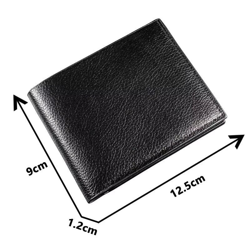 Men'S Wallet Genuine Leather Men Wallets Premium Product Real Cowhide Wallets for Man Short Black Walet Portefeuille Homme