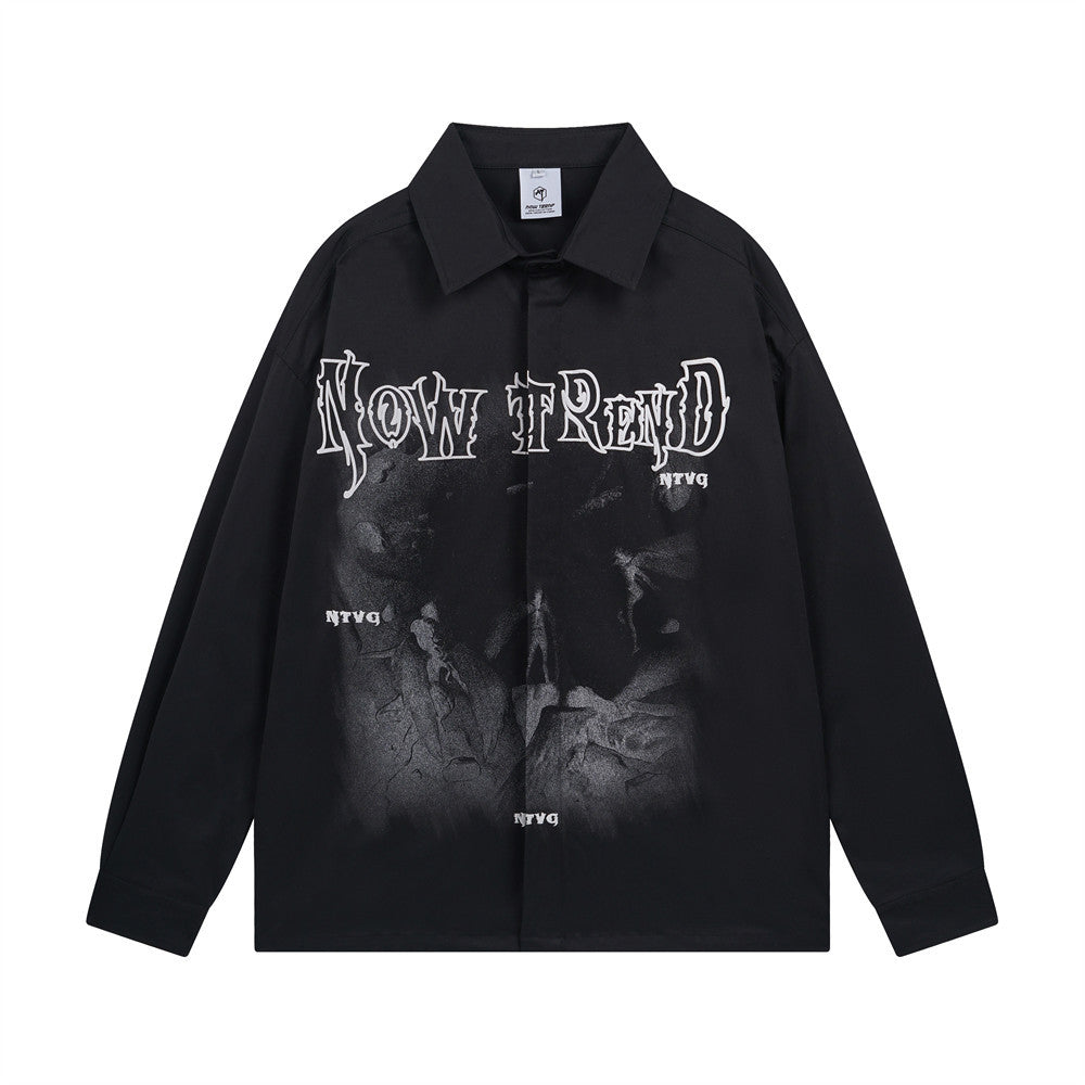 Dark High Street Design Angel Print Shirt