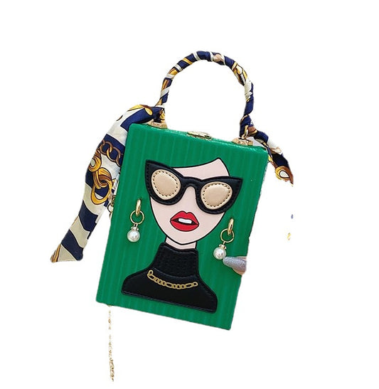 Lock Small Square Bag Shoulder Crossbody Portable Sewing Line Average Size Soft