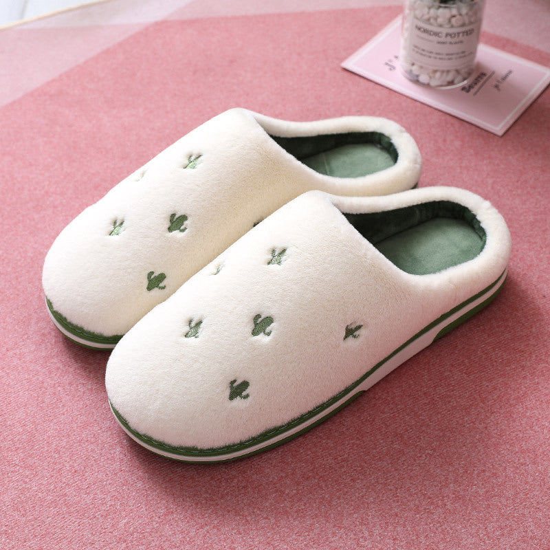 Winter Cotton Slippers Female Fruit Home Warmth Thick Bottom