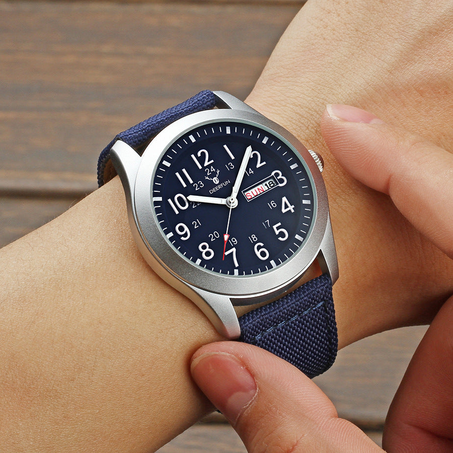 Classic Men's Nylon Canvas Waterproof Sports Watch