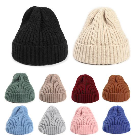 Autumn And Winter Fried Dough Twist Knitting Warm Wool Hat