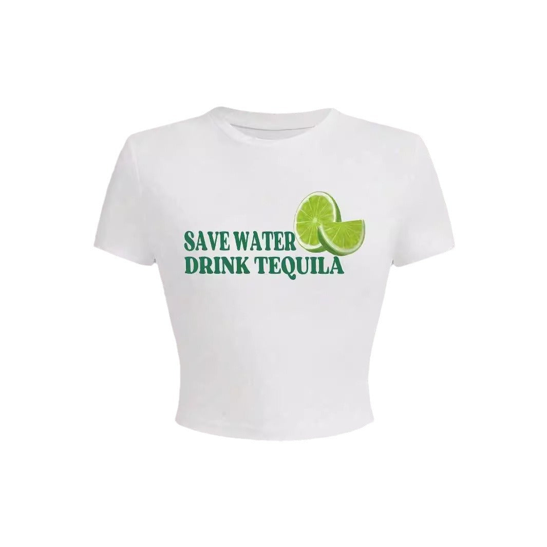 Womens T-shirt With A Vibrant Lemon Letter Print