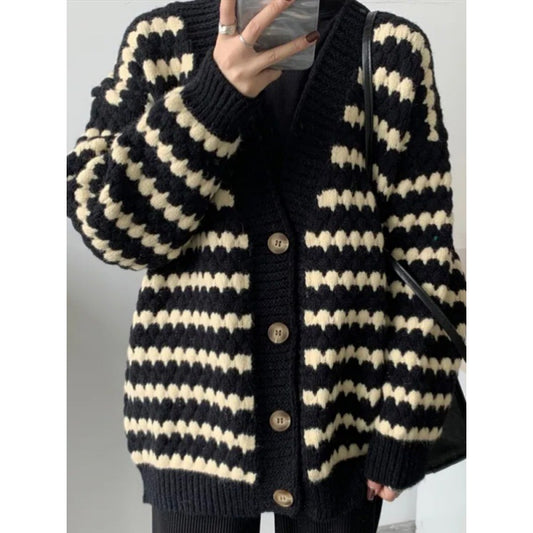 Women's Knitted Cardigan Loose And Slim To Cover Belly