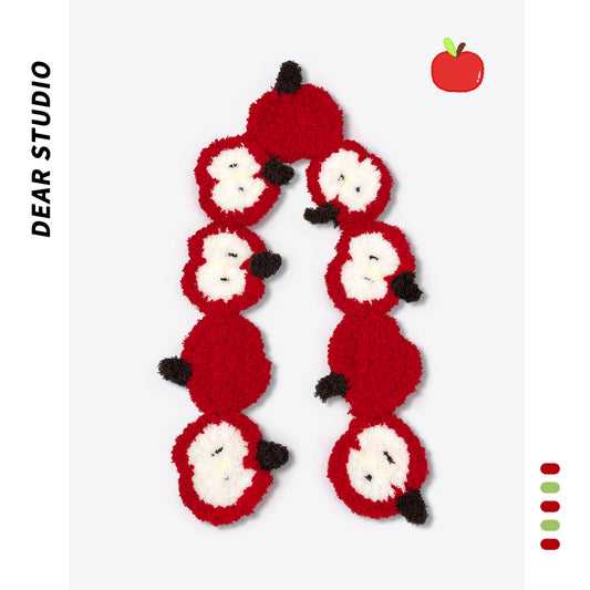 Hand-knitted Coral Fleece Snowman Scarf For Women