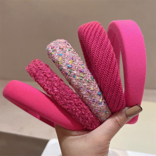 Classic Style Rose Red Sponge High Skull Top Headband