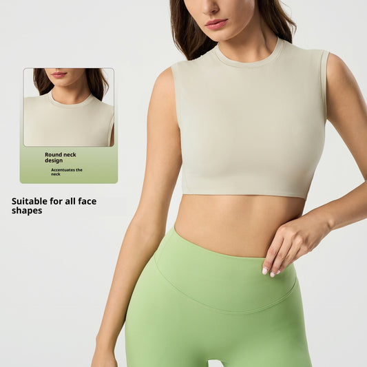 Fashion Short Women's Sexy Sports Top Without Chest Pad