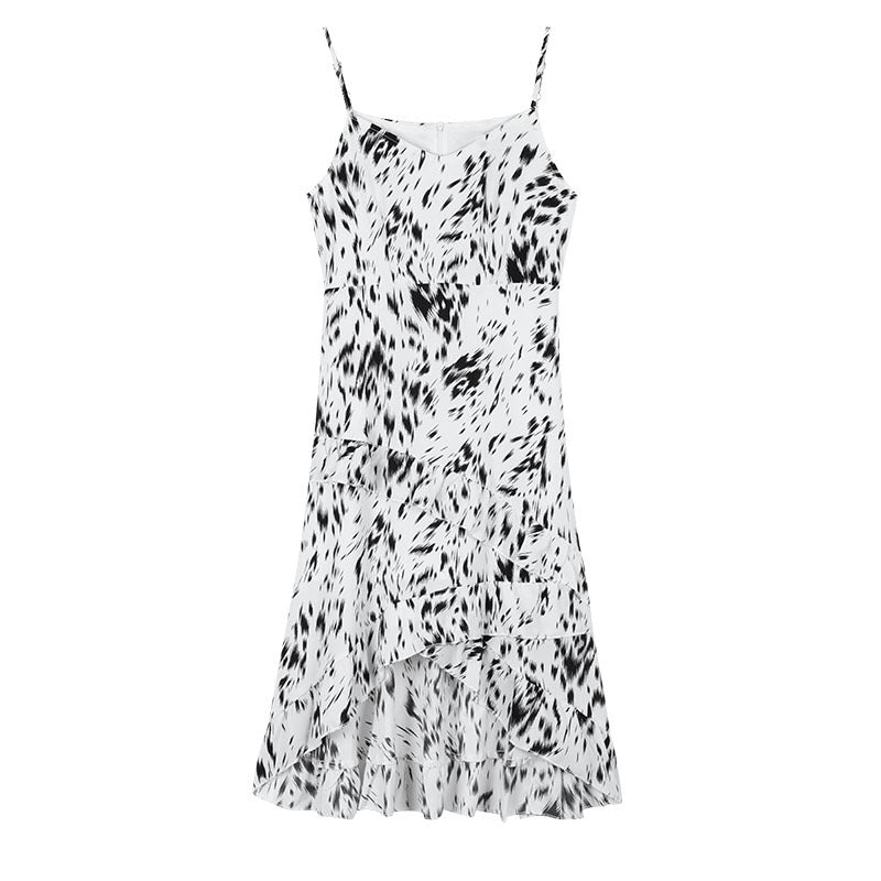 SpringSummer French-Style Resort Floral Slip Dress