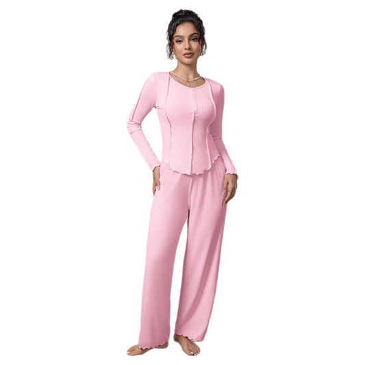 Women's Long Sleeve Long Pants Set Casual Simple Fashion