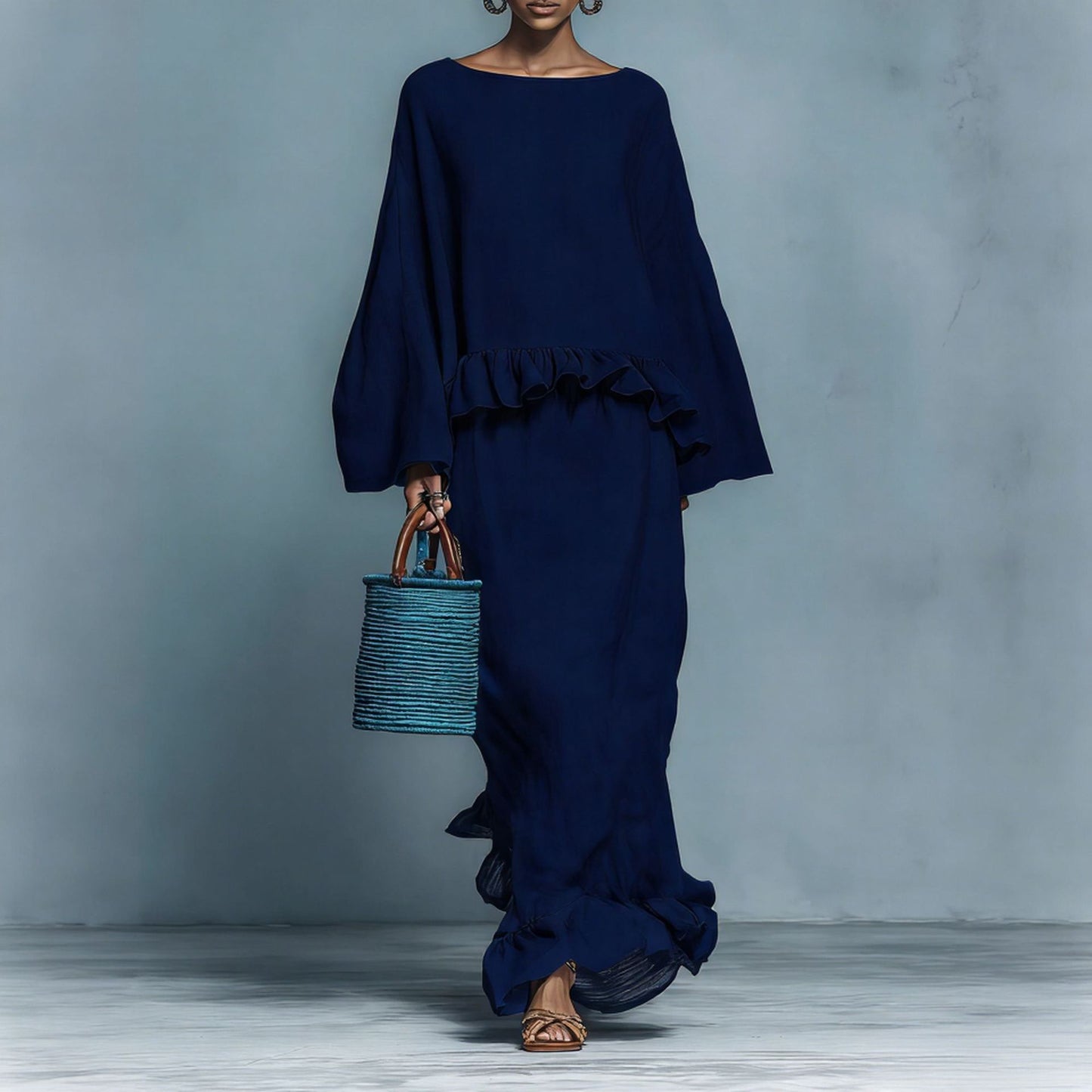 Womens Minimalist Shirt And Straight Skirt Set