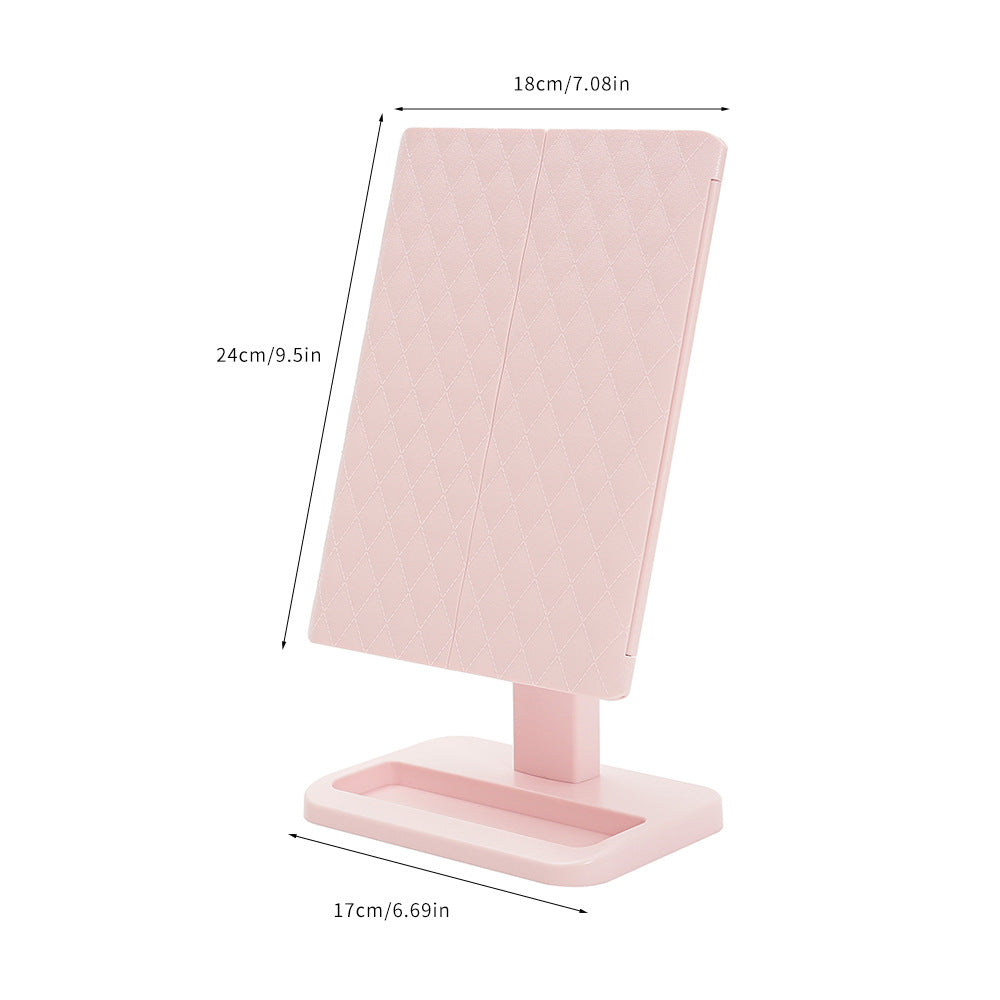Desktop Fill Light With Light Folding Tri-fold Shell L Makeup Mirror
