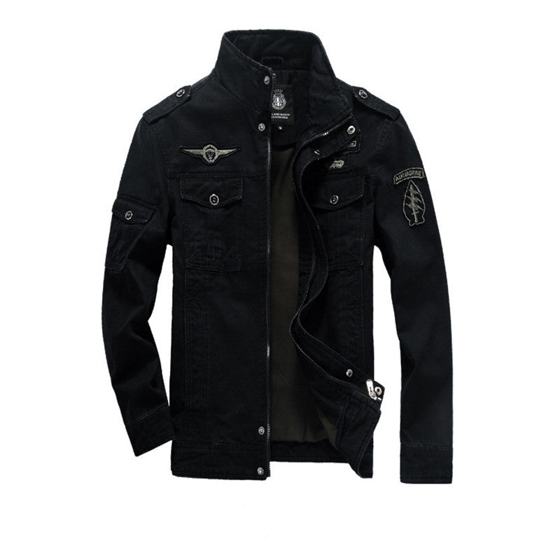 New Washed Men's Flying Stand Collar Men's Clothing Jacket