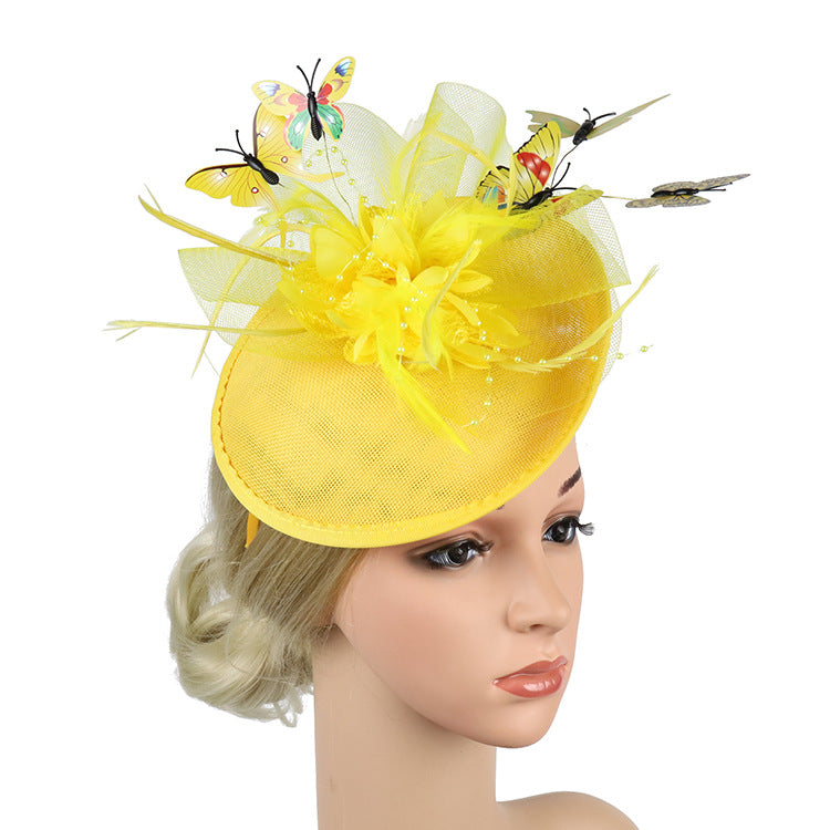 Tea Party Hat Three-dimensional Colorful Butterfly Charm