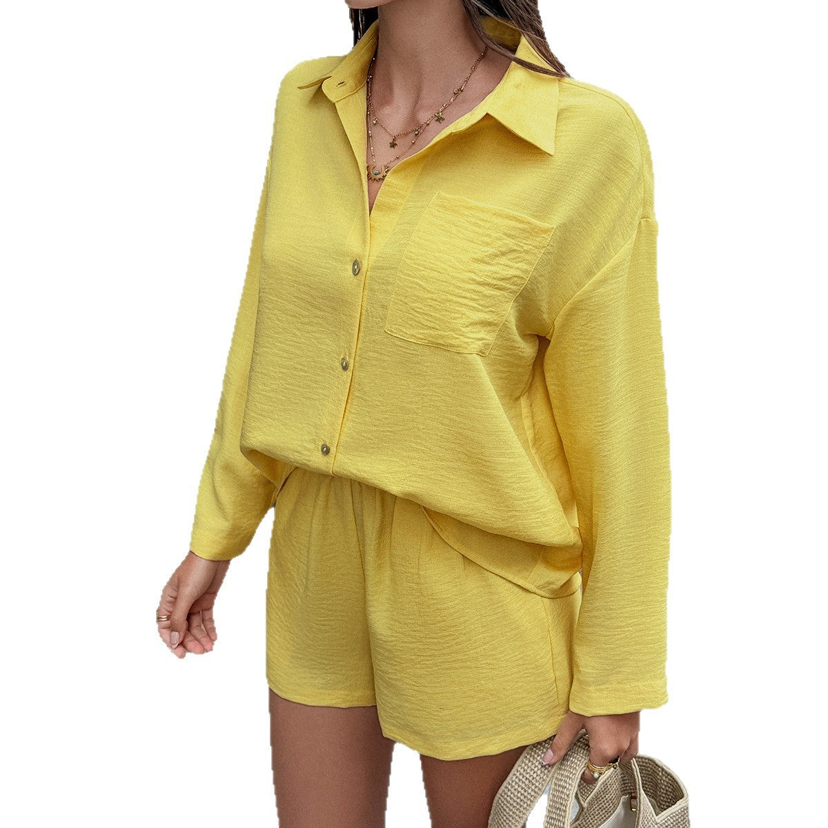 Elegant Slimming High-Waisted Shirt Set For Women