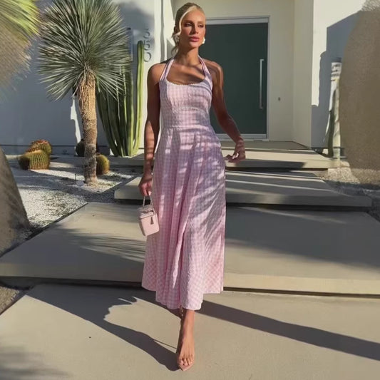 French-style Beach Vacation Maxi Slip Dress For Women