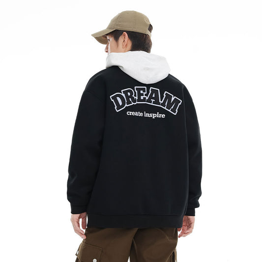 Loose Letter Embroidery Couple Models Coat Top