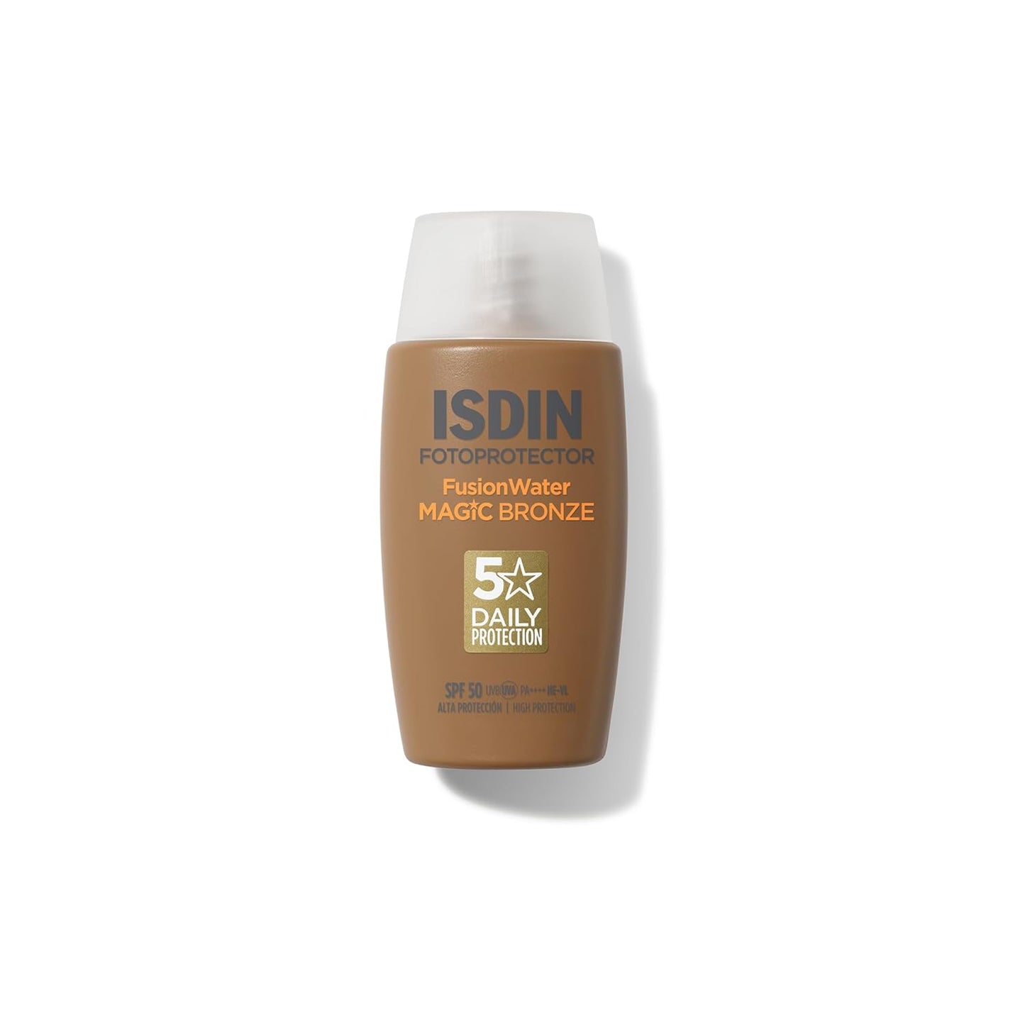 ISDIN Fusion Water Magic Color SPF 50, Protector Solar Facial De Uso Diario Ultraligero Con Color, 3 Tonos Disponibles, 50Ml