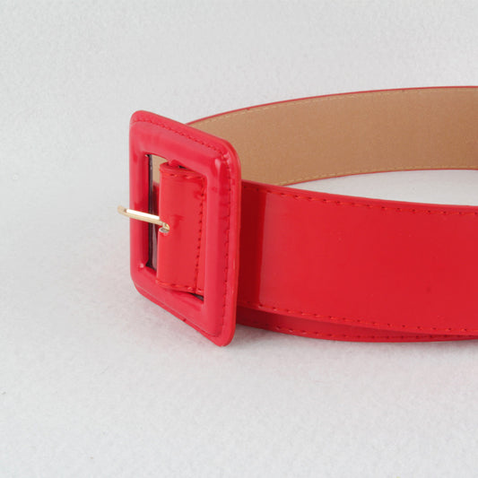 Women's Wide Patent Leather Bag Buckle Women's Decorative Girdle Dressall-match Belt