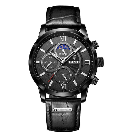 New Quartz Watch Quartz Multi Function Chronograph Waterproof Watch