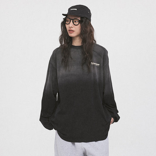 American Letter Printing Round Neck Loose Top