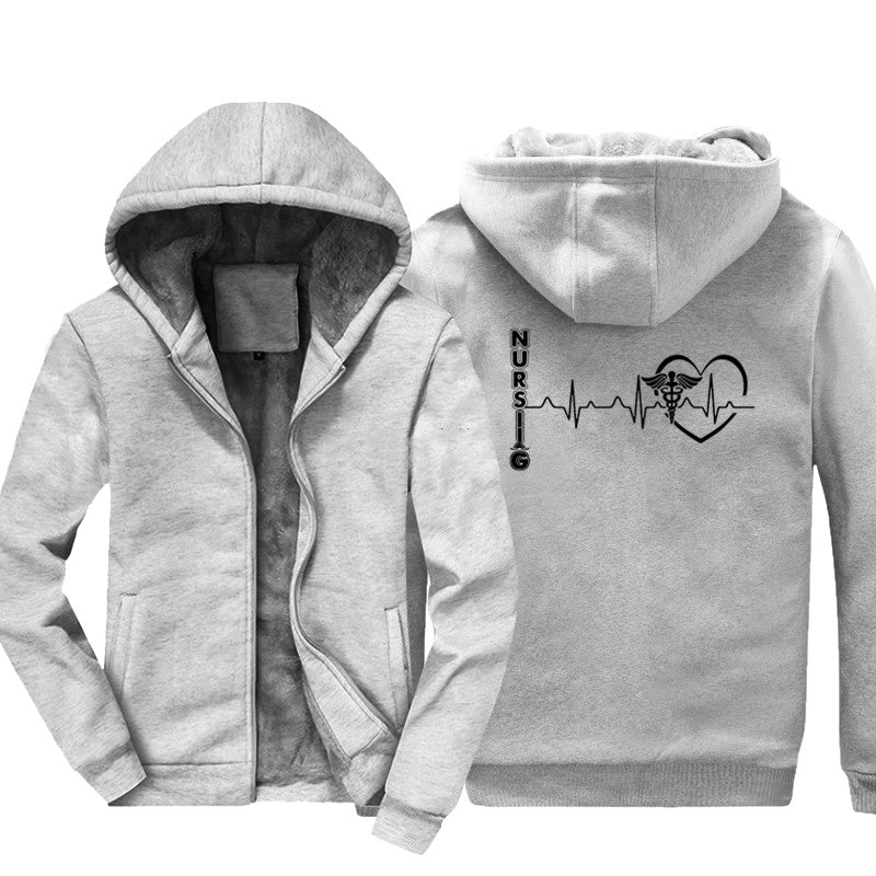 Autumn And Winter Hooded Side Seam Pocket Plush Collarless Coat