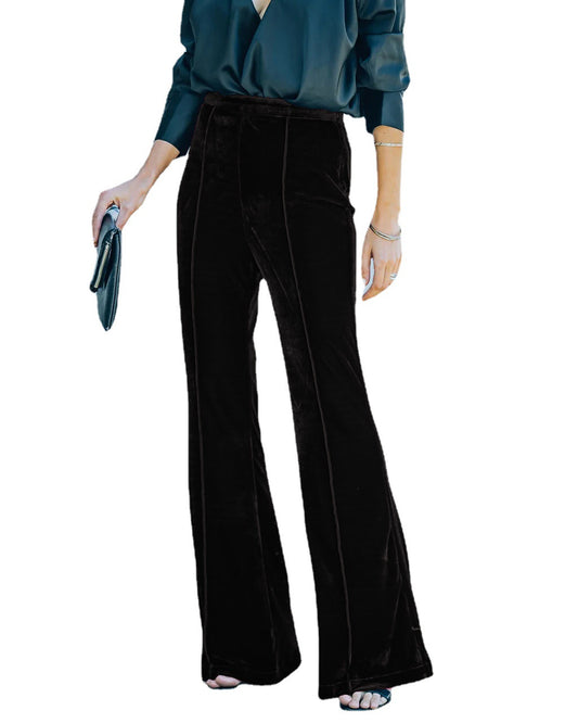 Autumn And Winter Women's Gold Velvet High Waist Casual Pants