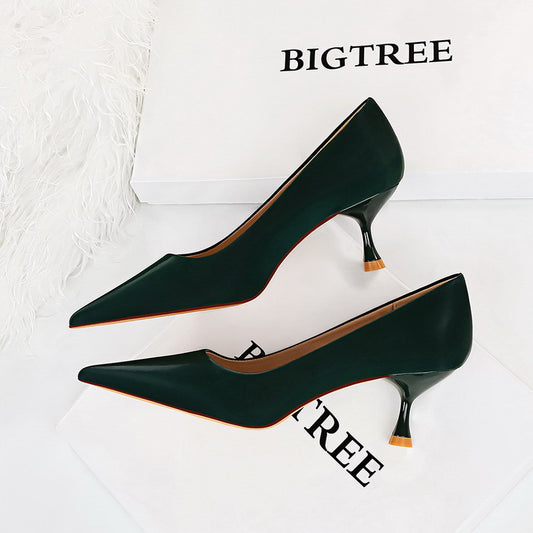 Fashion Simple Stiletto High Heel Shallow Mouth Pointed Toe All-match Women's Shoes