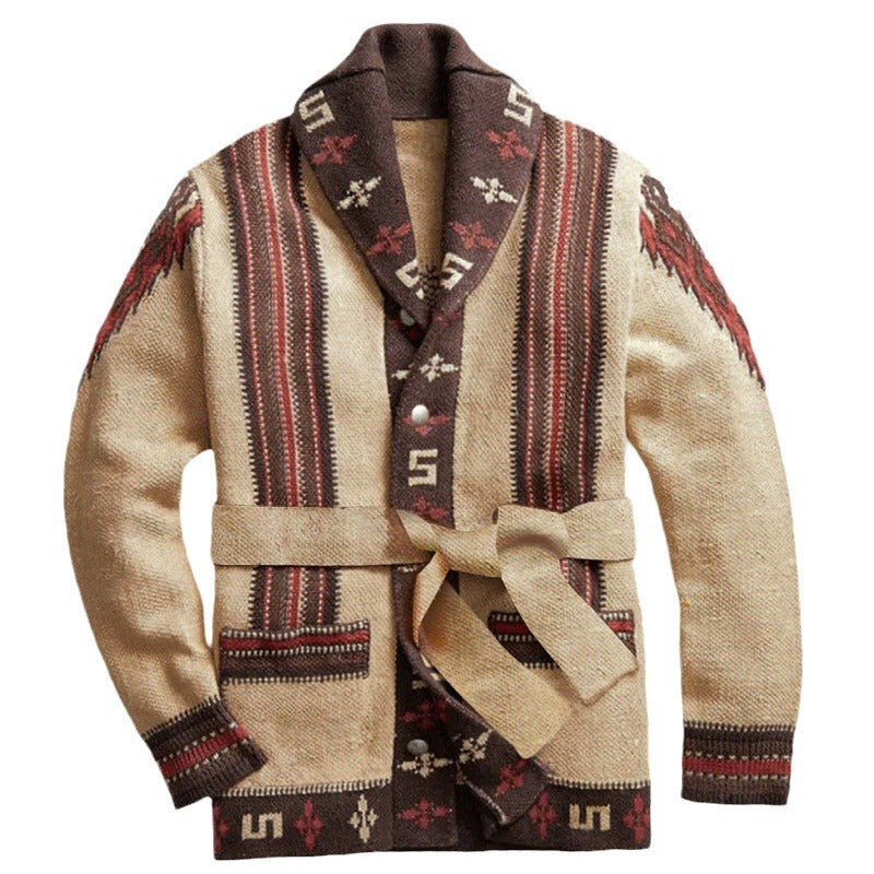Efterårs- og Vinterstrikket Cardigan Trøjejakke
