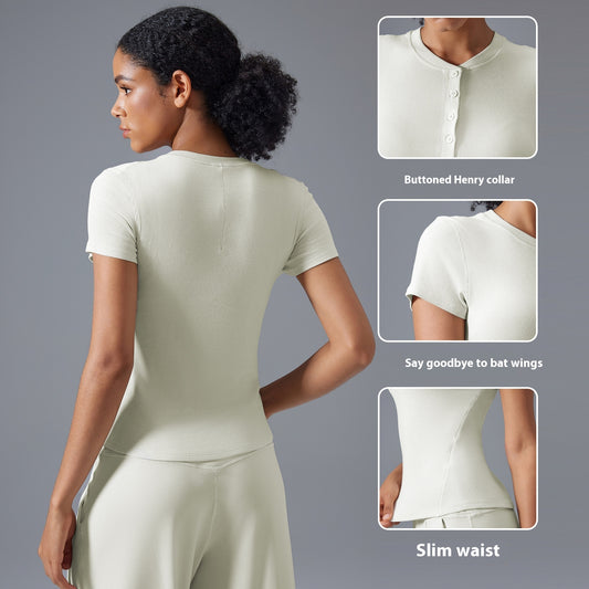 Leisure Wild Running Sports Nude Feel Slim Fit Yoga T-shirt