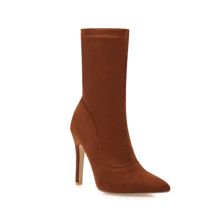 Foreign Trade Women's Boots Pointed Toe Stiletto Large Size
