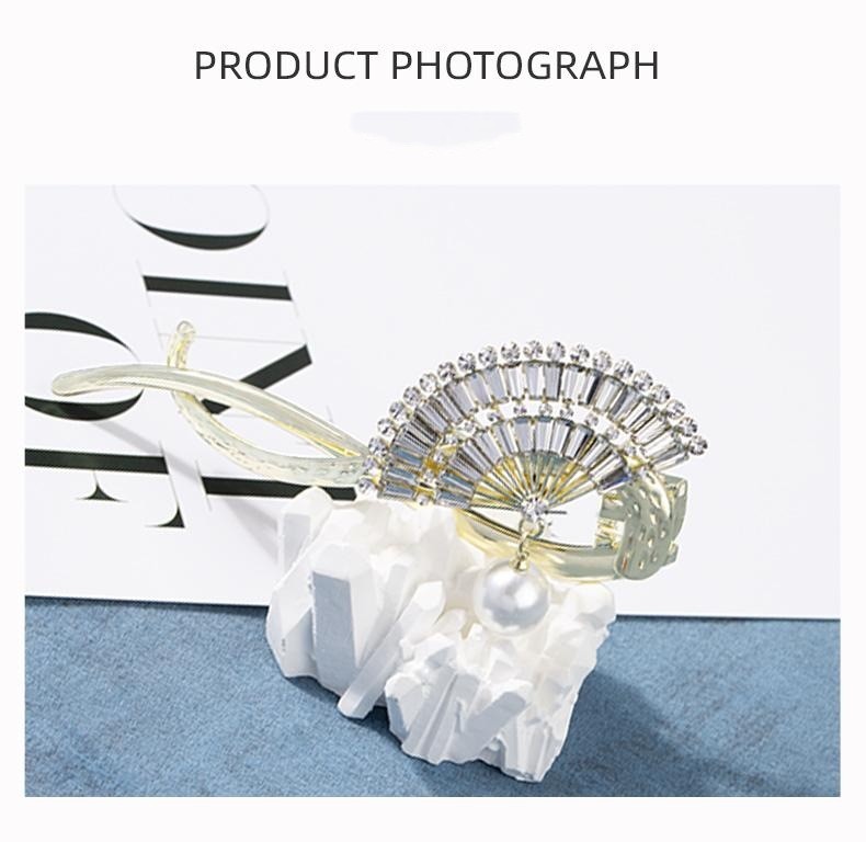 Alloy Zircon Hair Accessories Fan Tear Drop Twister Hair Clip