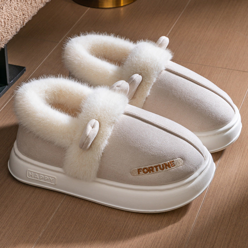 Home Indoor Warm Thick Bottom Non Slip Cotton Slippers