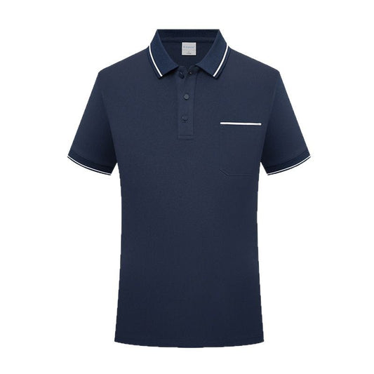 Lapel Short Sleeve Polo Shirt Fashion Workwear With Pocket