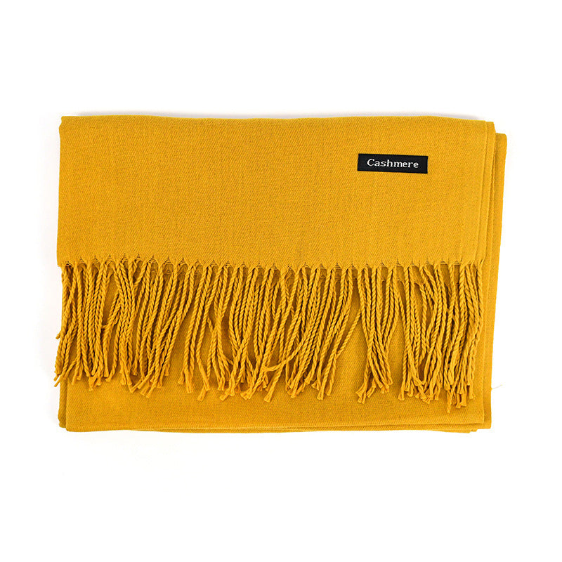 Women's Solid Color Scarf Tassel Scarf