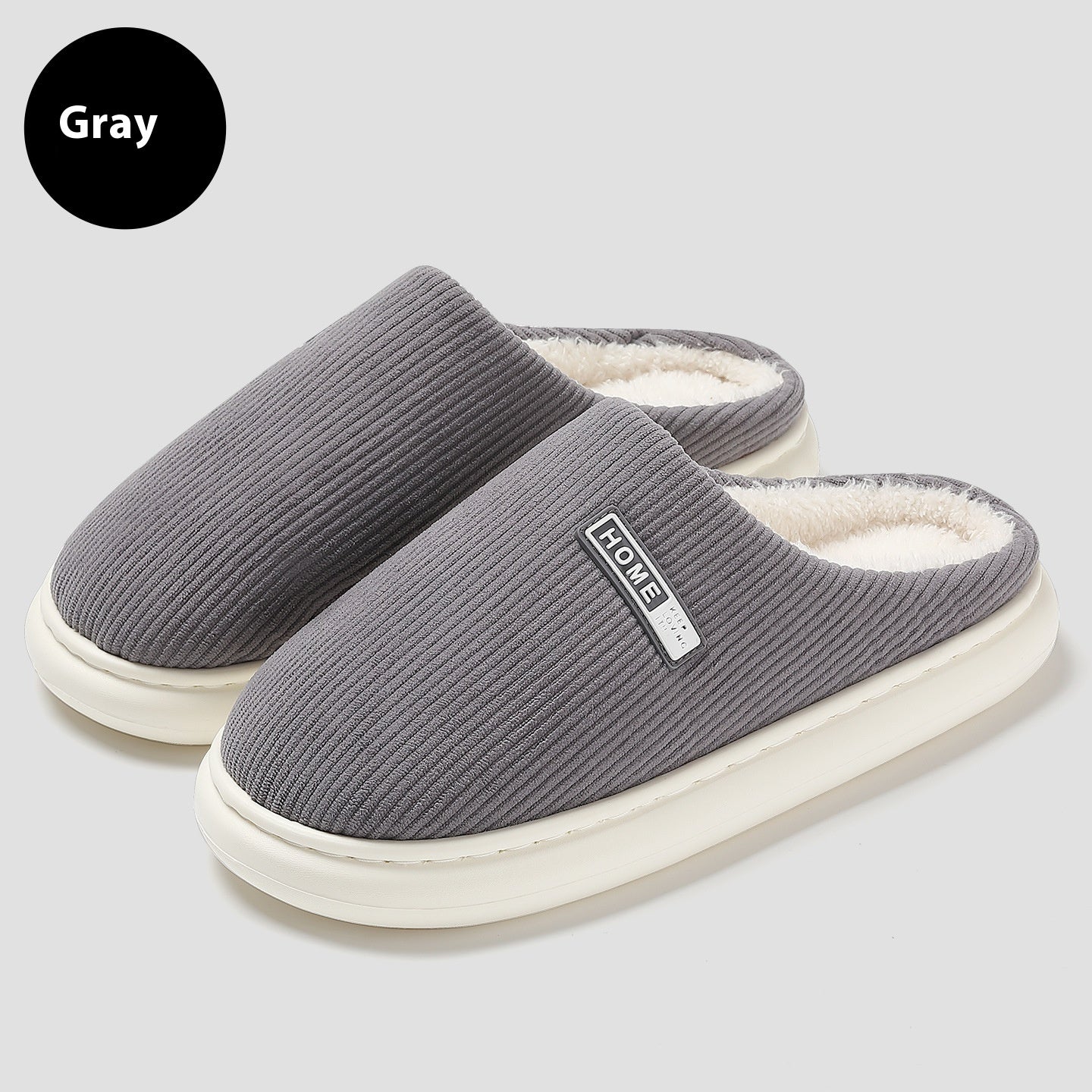 Autumn And Winter Home Indoor Plush Warm Slugged Bottom Baotou Non-slip Cotton Slippers